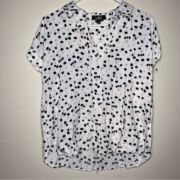 RACHEL Rachel Roy Patterned Rayon Button Down Blouse Size Medium - Picture 9 of 9